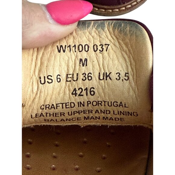 Samuel Hubbard Womens Burgundy Suede Lace-Up Oxford Shoes Size M US 6 EU 36 Leat - Picture 4 of 16